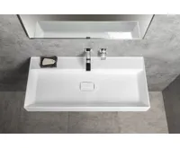 SAPHO GODIVA umyvadlo, litý mramor, 96x44cm, bez otvoru, bílá (4)