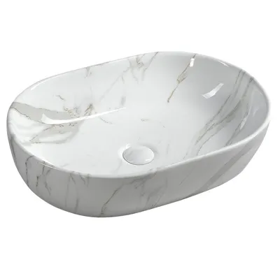 SAPHO DALMA keramické umyvadlo na desku, 59x42 cm, carrara