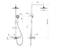 AQUALINE ARONA sprchový sloup s baterií a napouštěním, černá mat (6)