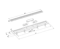 POLYSAN KLAVER podlahový žlab s nerezovým roštem, L-710, DN50, zlato mat (4)