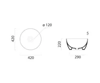 GSI PURA keramické umyvadlo na desku vysoké, průměr 42cm, černá mat (6)
