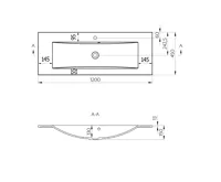 SAPHO YUKON umyvadlo, litý mramor, 120x45cm, bílá (5)