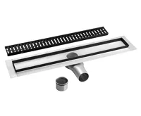 GELCO MANUS ONDA nerezový podlahový žlab s roštem, L-1250, DN50, černá mat (3)