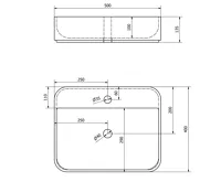 SAPHO GARDA keramické umyvadlo na desku, 50x40 cm, bílá (11)