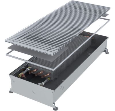 MINIB Podlahový konvektor COIL-PMW125 1000 mm Bez ventilátoru, mřížka 409 mm