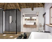 RAVAK pevná stěna BLSPS-90 černá+Transparent