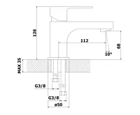 BRUCKNER SIEGER stojánková umyvadlová baterie, výška 126mm, chrom (6)