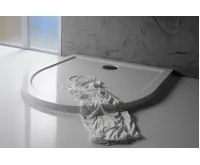 POLYSAN ISA 90 sprchová vanička z litého mramoru, půlkruh 90x90cm, bílá (4)