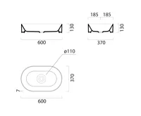 GSI KUBE X keramické umyvadlo na desku, 60x37cm, oválné, černá mat (5)