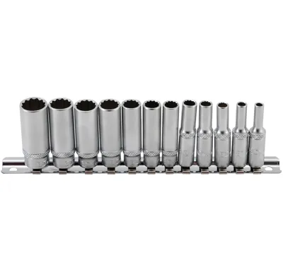 BGS Hlavice nástrčné 1/4" 5/32"-9/16", prodloužené, 12 dílů