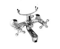 Vanová nástěnná baterie, Retro Viktorie, 150 mm, bez příslušenství, chrom