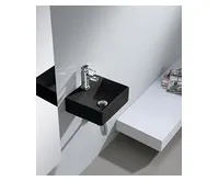 SAPHO GIULIA keramické umývátko 33,5x29cm, černá mat (1)