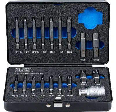 BGS Sada pro povolení poškozených šroubů | pro vnitřní šestihran 1,5-10 mm / T-profil (pro Tor