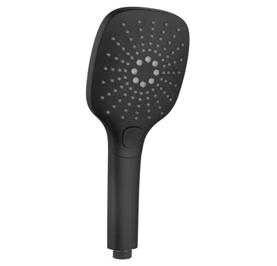 SAPHO Ruční masážní sprcha s tlačítkem, 3 režimy sprchování, silikon trysky, 109x109mm, ABS/černá mat