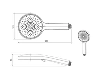 SAPHO Ruční masážní sprcha, 4 režimy sprchování, silikon trysky, průměr 123mm, černá mat (2)