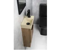 SAPHO PICCOLINO betonové umývátko 30,8x17cm, baterie vpravo, žlutá mat (4)