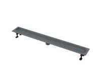 ALCAPLAST Sprchový liniový žlab plastový, s okrajem, pro perforovaný rošt nebo vložení dlažby, bez zápachové uzávěry, délka 650 mm APZ2012-650