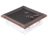 HS Flamingo Krbová mřížka 16x16 cm, RETRO měděná patina s žaluzií