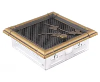 HS Flamingo Krbová mřížka 16x16 cm, RETRO zlatá patina s žaluzií