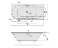 POLYSAN VIVA R asymetrická vana 175x80x47cm, bílá (6)