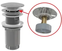 ALCAPLAST Výpust umyvadlová CLICK/CLACK G 5/4" s přepadem, velká zátka, kov, chrom-lesk A392C ALCAPLAST Výpust umyvadlová CLICK/CLACK G 5/4" s přepadem, velká zátka, kov, chrom-lesk A392C