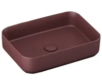 INFINITY RECTANGLE keramické umyvadlo na desku, 50x36 cm, Maroon Red