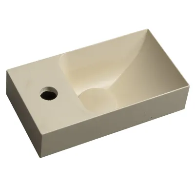 SAPHO PICCOLINO betonové umývátko 30,8x17cm, baterie vlevo, žlutá