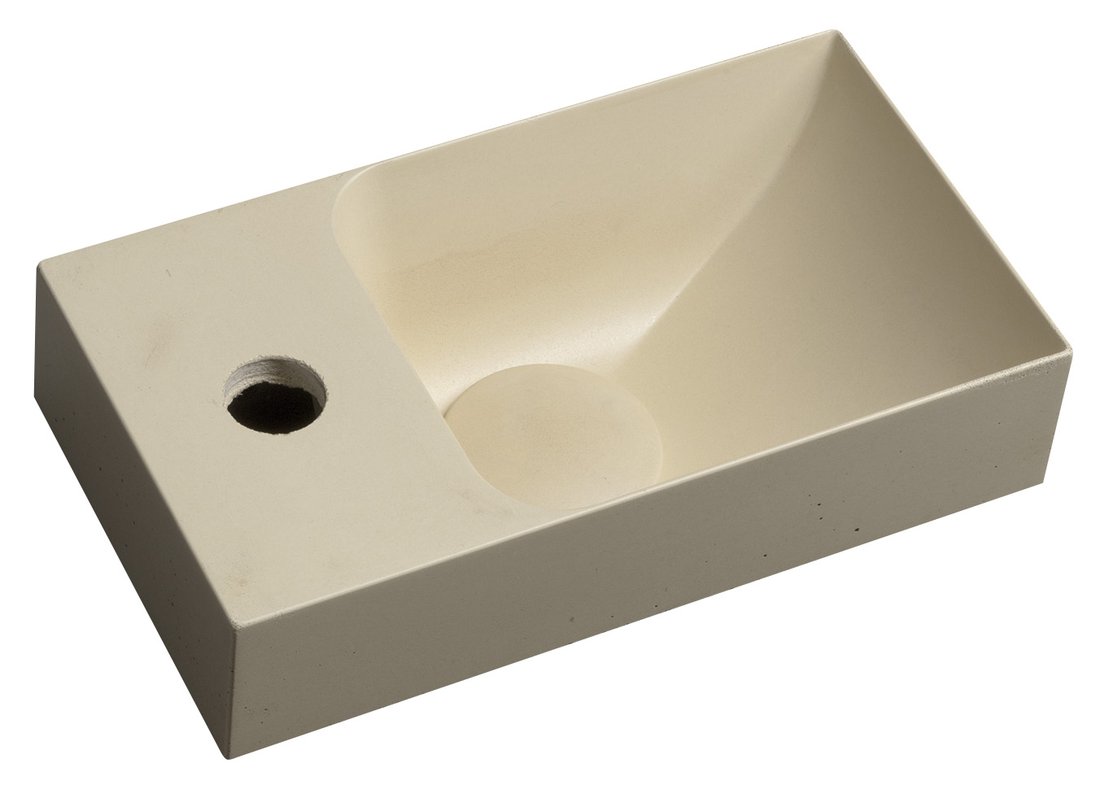 Sapho piccolino betonové umývátko 30,8x17cm, baterie vlevo, žlutá