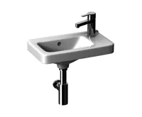 JIKA CUBITO Asymetrické umývátko 45x25cm, s odkládací plochou otvore pro baterii vlevo, 811424