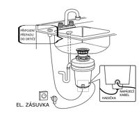 Instalační sada pro připojení přepadu dřezu pro drtiče odpadků (4)