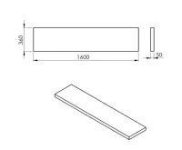SAPHO AVICE deska pod umyvadlo 160x36cm, tl.5cm, dub Rover (2)