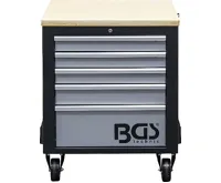 BGS Dílenský vozík, 2× 5 zásuvek, 1 skříňka, prázdný (8)