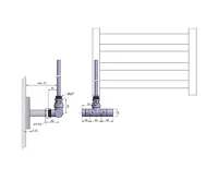 SAPHO MONO ONE připojovací sada ventilů jednobodová, rozteč 50mm, provedení černá mat (3)