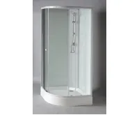 AQUALINE AIGO čtvrtkruhový sprchový box 900x900x2040 mm, bílý profil, čiré sklo (11)