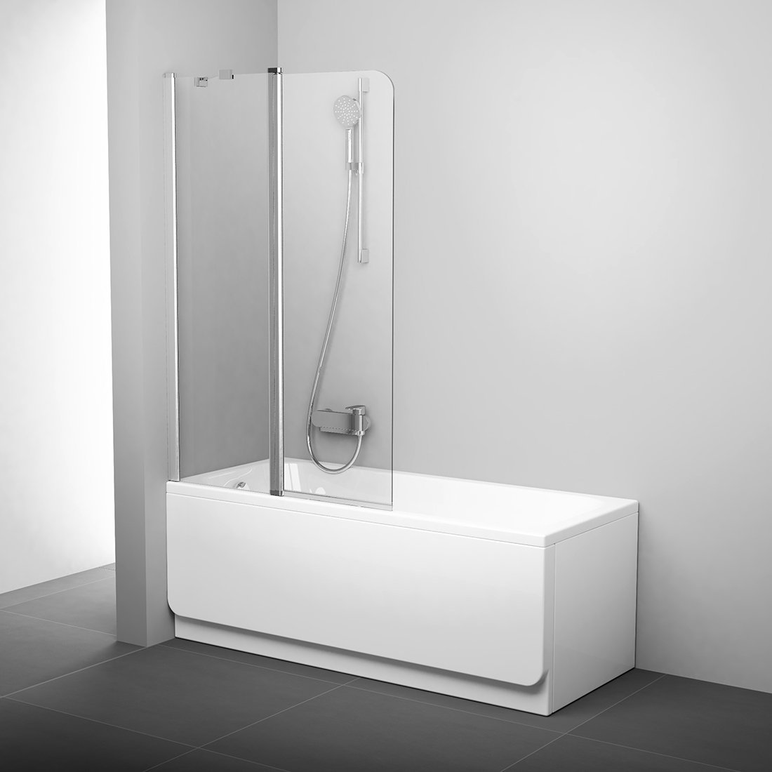 Ravak vanová zástěna cvs2-100 l satin+transparent