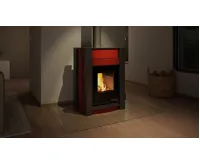 HS Flamingo Krbová kamna AQUAFLAM VARIO ® KALMAR 11/5kW červená, elektronická regulace (16)