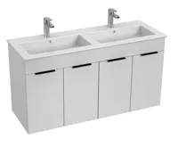 JIKA CUBE Skříňka se 4 dveřmi včetně dvojumyvadla 120 x 43 cm 453661 Bílá