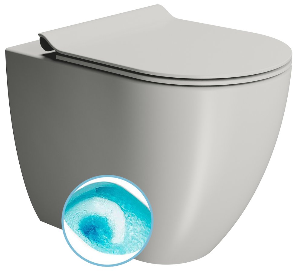 Gsi pura wc mísa stojící, swirlflush, 36x55cm, spodní/zadní odpad, cenere dual-mat