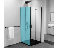 POLYSAN ZOOM BLACK sprchové dveře skládací 800mm, čiré sklo, pravé