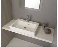 SAPHO ORINOKO umyvadlo, litý mramor, 60x45cm, bílá (4)