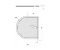 POLYSAN ISA 100 sprchová vanička z litého mramoru, půlkruh 100x100cm, bílá (4)