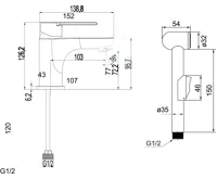 Umyvadlová stojánková baterie Dita s bidetovou sprchou (1)