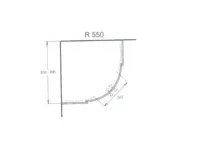 PROFI-RICH sprchový kout  čtvrtkruh  90x90x190 cm - bílý - sklo - čiré (2)