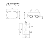 Sprchová baterie podomítková s trojcestným přepínačem, Mada, Mbox, oválný kryt, chrom (4)