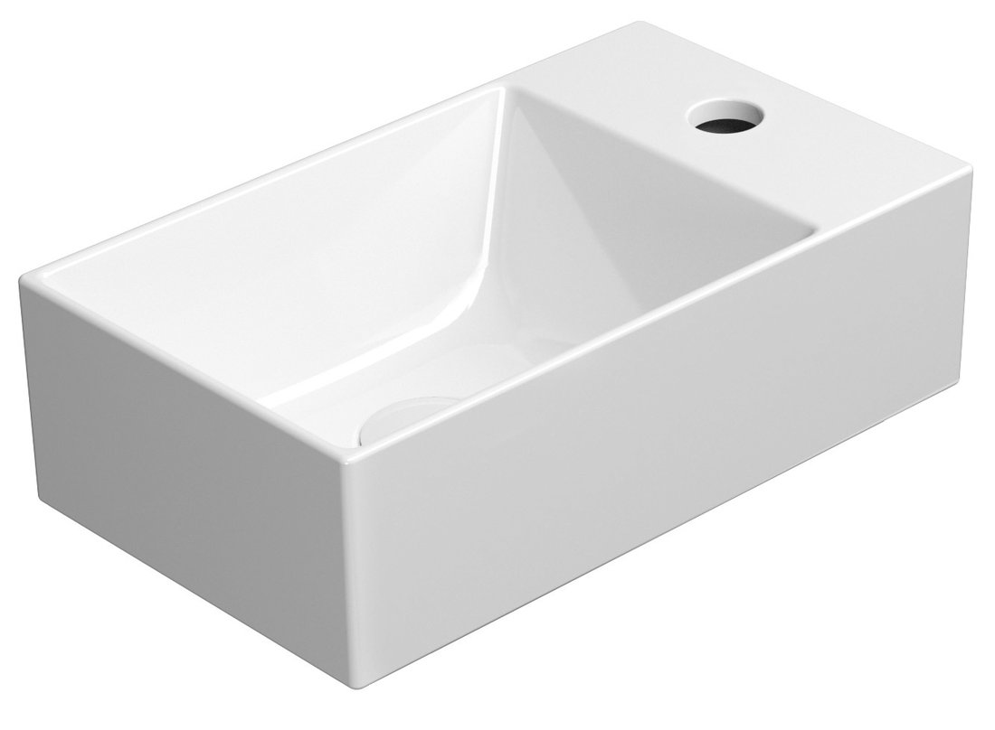 Gsi kube x keramické umývátko 40x23cm, pravé/levé, bílá extraglaze