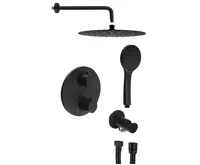 SAPHO Podomítkový sprchový set s termostatickou baterií, box, 2 výstupy, černá mat