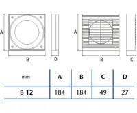 CATA Souprava pro montáž ventilátoru B-12 do okna CATA Souprava pro montáž ventilátoru B-12 do okna