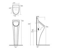 KERASAN AQUATECH urinál na postavení se zakrytým přívodem vody 21x92,5x30 cm, včetně sifonu, bílá (6)