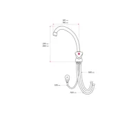 Dřezová stojánková baterie, pro nízkotl. ohřívače, výška ramínka 220 mm, chrom (1)