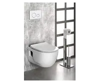 BRILLA závěsné WC Rimless bílá s podomítkovou nádržkou a tlačítkem Schwab, bílá (1)